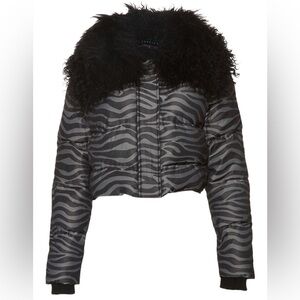 Jocelyn Zebra Print Puffer Jacket